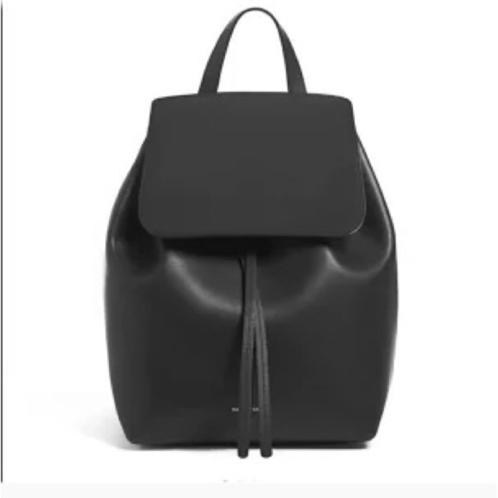 Mansur Gavriel Black Minimalist Leather Backpack